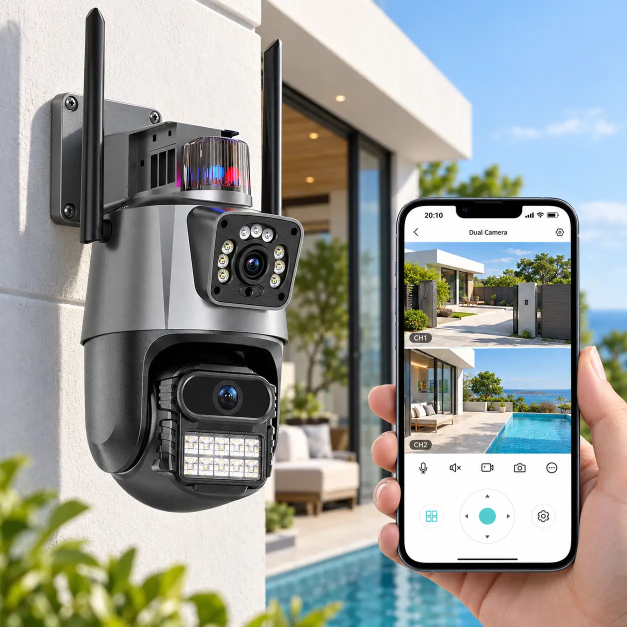 Dual Lens WiFi PTZ Kamera 12MP - Image 3