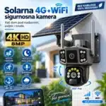 Solarna 4G SIM WiFi Kamera 8Mp Video Nadzor Noćni Vid u Boji